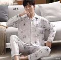 Men Pajama Set Print Sleepwear Loungewear Long Sleeve  Nightwear - Fashion | Pajamas For Men. 