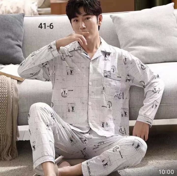 Men  Pajama Set Print Sleepwear Loungewear Long Sleeve  Nightwear - Fashion | Pajamas For Men