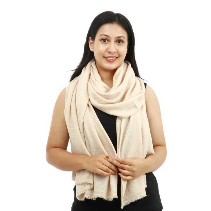 Cream Colour Soft Pasmina Shawl For Women