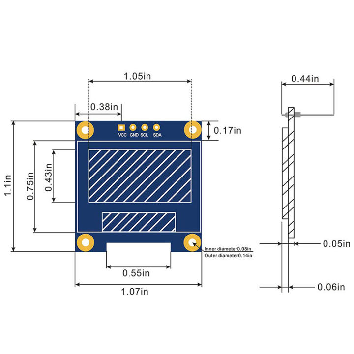 6PCS%200.96%20inch%20OLED%20Display%20Module%2012864%20128X64%20Pixel%20LCD%20Yellow%20Blue%20SSD1306%20Driver%20Board%20I2C%20Serial%200.96%20Inch%20IIC%20Chip%20-%20Image%206