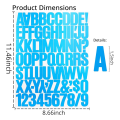 Alphabet Sticker 1.5 Inch Letter 8 Sheets 576 Pieces Adhesive Number Stickers Decals for Scrapbooking. 