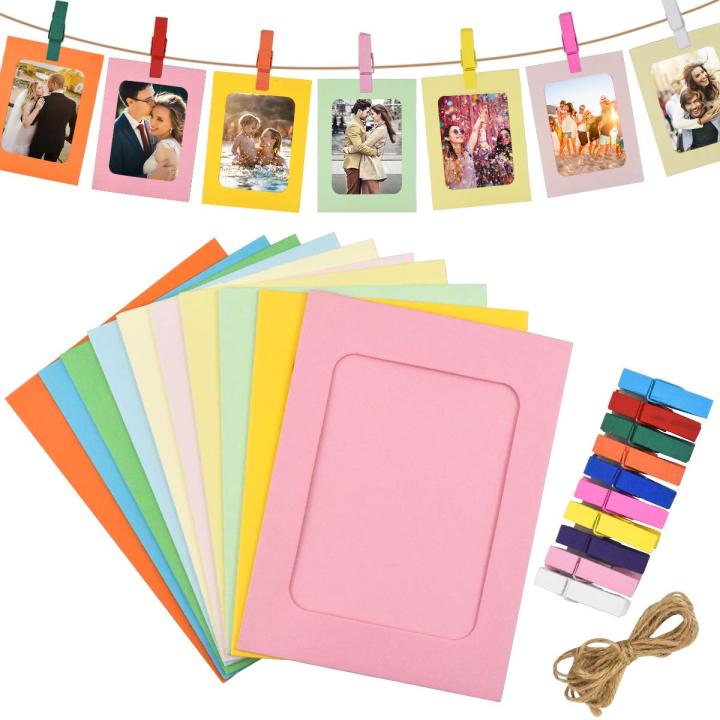 Colorfull Paper Frame Colorful 10Pcs Paper Photo Frame Wall Hanging Picture Paper Frame For ...