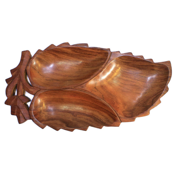 Brown Leaf Design Serving Plate