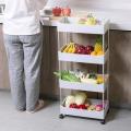 3/4 Layer Slim Storage Moving Rack Shelf Kitchen Home Bedroom Bathroom Organizer Trolley. 