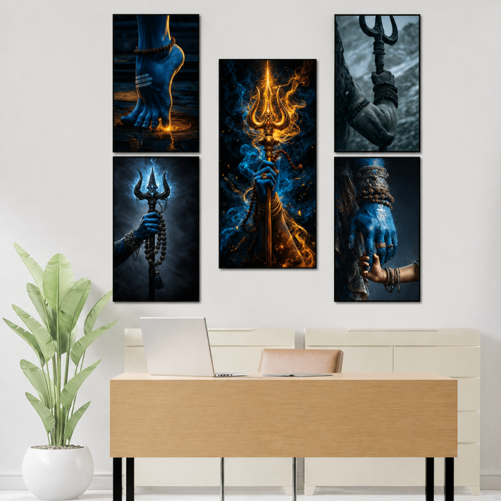 Mahadev Poster Sticker Set of 5 A4 Size | Shiva Wall Sticker Nepal ...