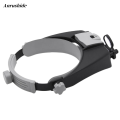 Anrushide Repair, magnifier illuminated headband adjustment wearable magnifier with Original head light LED2 with a magnifying glass for reading jewelry watches. 
