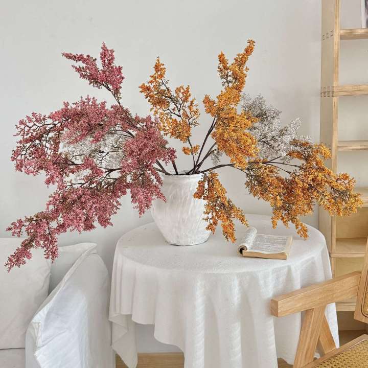 Frosted Artificial Green Plant Fake Bouquet Wabi-Sabi Style Living Room Dining Table Flower Arrangement Dried Flowers Floral Decoration Photography Props