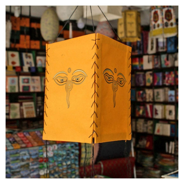 Orange Buddhaeye Design Lokta Paper Lamp Shade 7*10 Inch