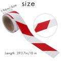 ARELENE 10m x 5cm Safety Warning Tape Reflective Tape Self adhesive Tape Reflective Strip Traffic Reflective Stickers Color: red + white. 