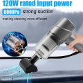 Handheld Vacuum Cordless Gray ABS 6000PA Powerful Car Vacuum Cleaner for Home,Pet Hair,Car. 