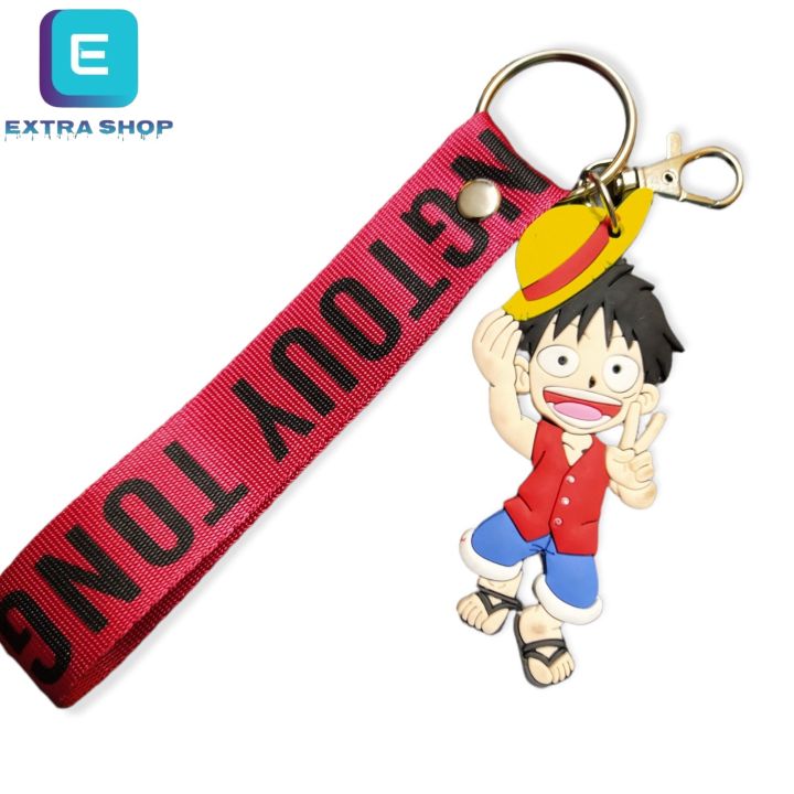 Monkey D. Luffy Peace / One Piece Straw Hat Anime Keyring With Fabric ...