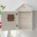 JAERBEE Wall Mounted Cabinet Key Rack, Wooden House Key Storage Box, Mediterranean Style Model Statue Home Wall Decor Lighthouse. 