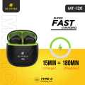 MY Power MT120 Earbuds With  Loud Sound & high Bass| Type-C Charging Port Wireless Earbuds 6 Months Warranty.. 