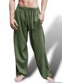Mens Cotton Linen Drawstring Pants Elastic Waist Casual Jogger. 