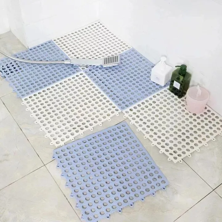 4pcs%20Non-slip%20Mosaic%20Mat%20Shower%20Bath%20Pad%20Pvc%20Massage%20Solid%20Color%20Suitable%20For%20Home,%20Bathroom%20And%20Toilet%20Longdurable%20And%20Safe%20Per%2030*30%20cm%20-%20Image%202