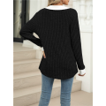 Women's V Neck Sweaters Black XXL. 