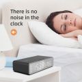 Bedroom digital alarm clock mobile wireless charging electronic clock. 