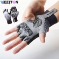Wenefang 1Pair Cycling Bike Gloves,5MM Padded Half Finger Bicycle Gloves,Summer Road Bike Gloves for Cycling,Running,Working Out. 