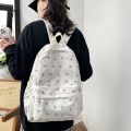 Embroidery Floral Backpack Kawaii Handbag Large Capacity Students School Bag Travel Bag Storage Bag Floral Shoulder Bag School. 