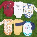 Livingtex Cotton Printed Full Sleeve Baby Romper ( 0-36 Months ) - 6 Pcs ( Color Assorted). 