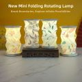 Unique Mini Rotating LED Touch Night Light Rechargeable Dimmable Foldable Paper Lamp Portable Home Decor Folding Table Lamp Travel Gifts. 