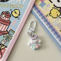 Sanrio Keychains Fashion Pompom Purin Yawning Kuromi Keychain Pachacco KT Cat Nighty Cinnamoroll Pendant Kawaii Pa. Pajamas Party My Melody Keyring Couple.. 