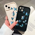 Hontinga for OPPO A58 4G Back Cover Blue Butterflies Pattern Ladder Soft Camera Protection Rubber Phone Case. 