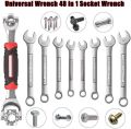 Universal Wrench 48 in 1 Socket Wrench Multifunction Wrench Tool With 360 Degree Rotating Head. 
