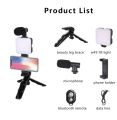 Norma And RGB Video Making Kit / Vlogger Kits Microphone LED Fill Light Mini Tripod For Phone Vlog Video Recording Condenser With BT Remote. 