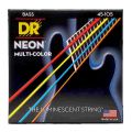 DR Strings 45-105 Hi-Def Neon Multi Color K3 Coated Bass Guitar Strings - Medium 4 string. 