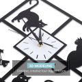 3D Digital Wall Clock Cat Mirror Non Ticking Silent Battery Clocks. 