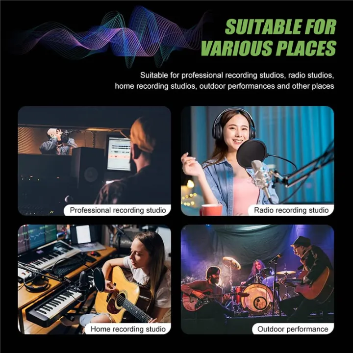 (GGBR)%20C3%20Microphone%20Wind%20Shield%20Mic%20Screen%20Acoustic%20Filter%20Acoustic%20for%20Record%20Studios%20Mic%20Sound-Absorbing%20Foam%20Black%20-%20Image%206