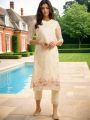 Kiva Chanderi Embroidered Calf Length Straight Kurtha Suruwal for Women. 