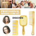 DISICHEN 1-3pcs Profession Detangling Hair Brush Set Professional Barber Comb Scalp Massage Hair Care Golden Salon Air Cushion Hairbrush Bargain price. 