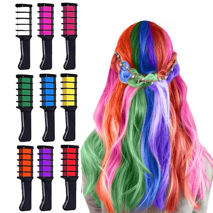 Hair Chalk Comb Temporary Bright Hair Color Dye For Girls Kids, Washable Hair Chalk For Kids Girls Gift For Birthday/Valentine'S Day/Easter/Children'S Day/Diy/Cosplay Party