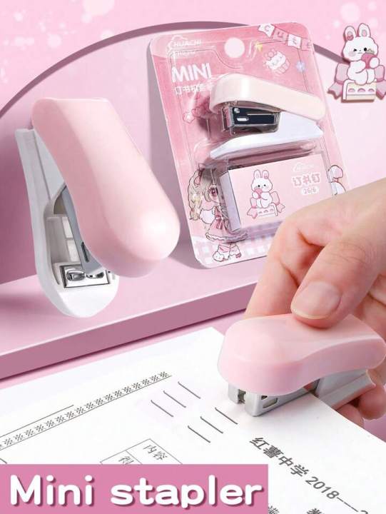 1set Mini Portable Stapler Set, Simple Multifunctional Student Small Stapler And Staple Gun, Office Binder, Suitable For Binding Documents And Stationery