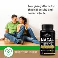 Mexmy Feel Eighteen MACA Capsule 1500mg with Black, Red, Yellow Maca & Tongkat Ali Extract | Boost Energy and Vitality Naturally | 60 Capsules. 