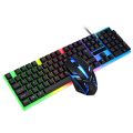 T-Wolf TF200/TF230 Wired Keyboard & Mouse Set 104 Keys USB Wired Keyboard 2400DPI Mouse RGB Backlit Gaming Keyboard Mouse Combo. 