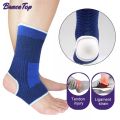 1 Pcs Blue Ankle Support Ankle Brace Adjustable Fit Elastic Knitted Sweatbands Sports. 