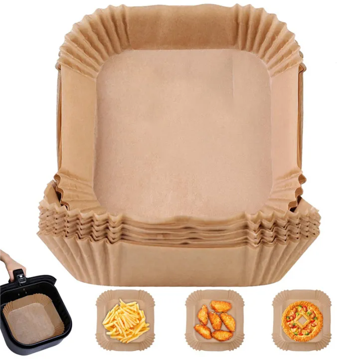 NXFDSIOZ%20200PCS%20Air%20Fryer%20Baking%20Paper%20Square%20Parchment%20Paper%20Food-Grade%20for%204.5-6L%20Air%20Fryer%20-%20Image%205