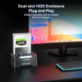 Acasis Dual-Bay 3.5" HDD Enclosure | Offline Cloning & 48TB Storage | U-S-B3.0 5Gbps | Independent Dual-Drive Management | Tool-Free Design | Model HDD Base. 