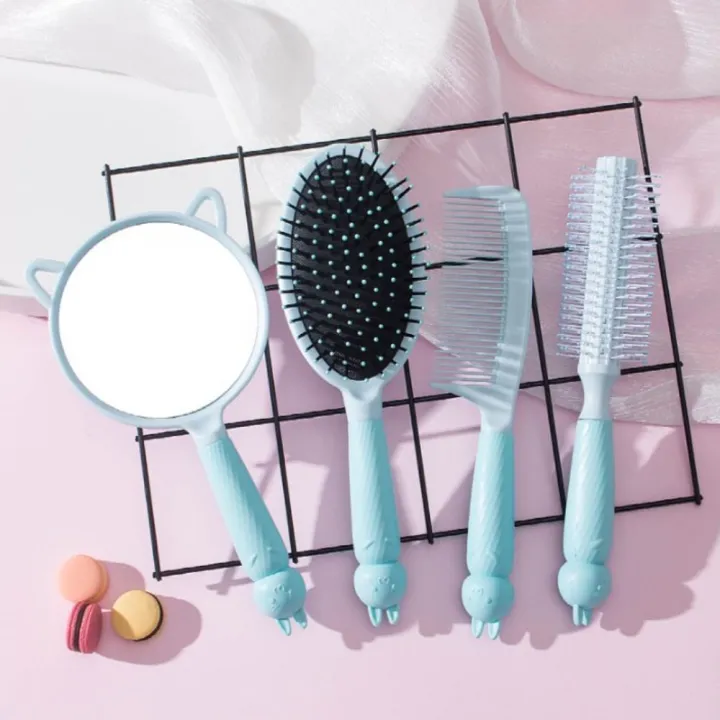 4pcs/set%20Hair%20Care%20Styling%20Tools%20Candy%20Colors%20Massager%20Comb%20Mirror%20Set%20Anti-slip%20Soft%20Makeup%20Mirror%20Hairbrush%20Set%20Cute%20Rabbit%20Design%20Cartoon%20Handheld%20Mirror%20Comb%20Set%20Travel%20-%20Image%205