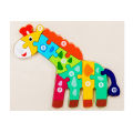 Wooden Giraffe Jigsaw Puzzle for Kids - Educational Number Learning Toy (1-10) - Montessori Animal Shape Puzzle - Brain Development Game for Toddlers & Preschoolers (22.5cm x 18cm). 
