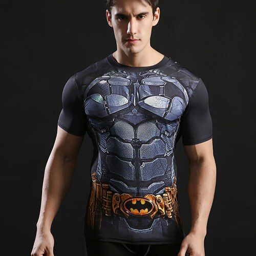 Batman Half Sleeve Sport Shirt Men Superhero 3D Compression Quick Dry Running T shirt Gym Fitness Daraz .np