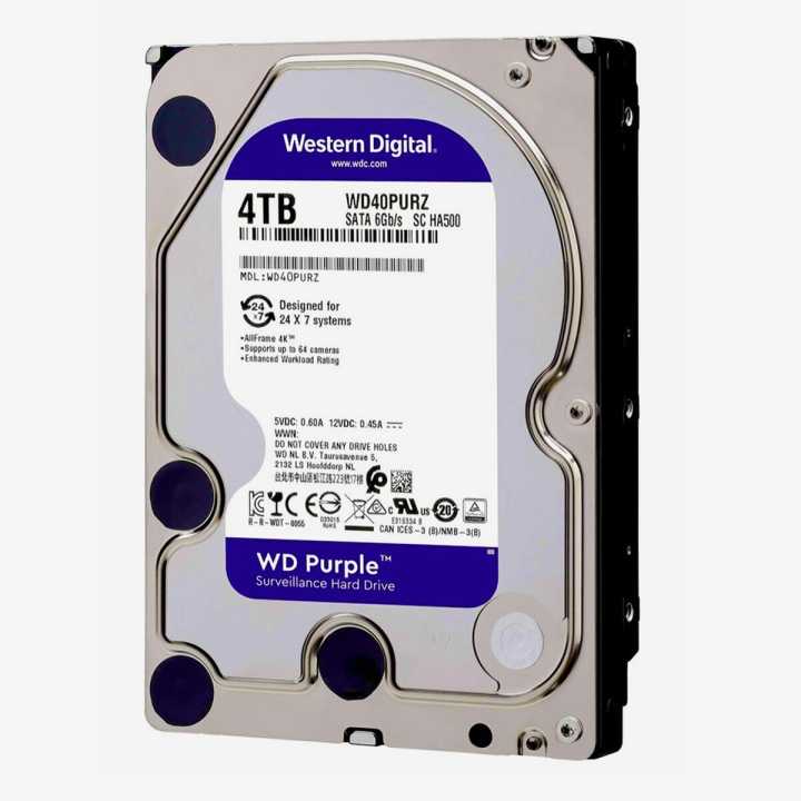 Western Digital 1TB/2TB/4TB WD Purple Surveillance Internal Hard Drive HDD - SATA 6 Gb/s, 64 MB Cache, 3.5" Computer Desktop PC Laptop (ST4000DM004)
