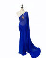 Plain Chiffon Saree For Women, Sifon Saree Plain, Chifon Saree For Women,Blue. 