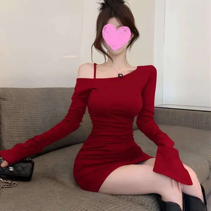 American%20sexy%20hot%20girl%20red%20long-sleeved%20dress%20women's%20spring%20and%20autumn%20new%20slim%20and%20thin%20inner%20skirt%20with%20hip%20wrap%20-%20Image%205