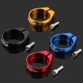 Bike Parts Aluminum Alloy Bike Seat Post Clamp Ultralight Screw Lock Bicycle Seatpost Clamp Colorful 34.9mm Quick Release Clamp MTB. 
