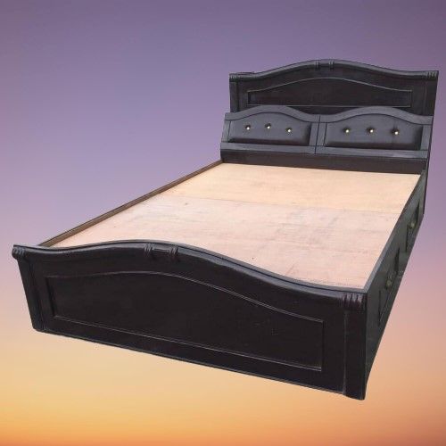 Classic Design Wooden King Size Bed Dark Chocolate Color