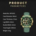 NAVIFORCE NF9197 New Men's Business Day Date Function Analog Digital Leather Strap Wristwatch. 